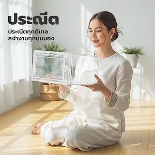 GREENIKA กล่องรองเท้าใส 10pcs เก็บรองเท้าเป็นระเบียบ สวยหรู ใช้งานง่ายทันที เก็บรองเท้าได้ทุกรูปแบบ
