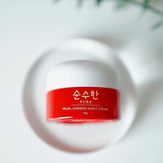 [ Pure Official ] ครีมโสมไข่มุก-สูตรใหม่- PURE SKINCARE PEARL GINSENG NIGHT CREAM 12g.