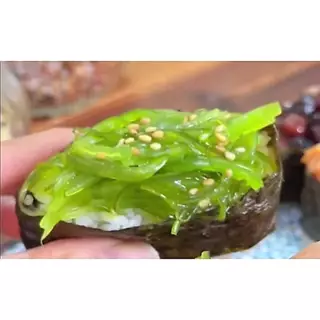 #ยำสาหร่ายปรุงรส (สีเขียว) shogun โชกุน #อาหารเจ #vegetarain Flavored Seaweed Salad