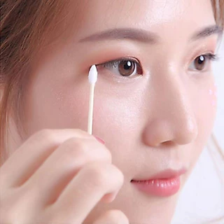 Crystal คอตตอนบัดสองหัว 100 ชิ้น สำลีปั่นหู สำลีเช็ดเครื่องสำอางค์ สำหรับทำความสะอาดหู ล้างแผล