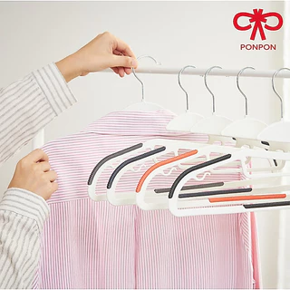 PONPON ไม้แขวนอเนกประสงค์ กันลื่น ไม้แขวนที่มีฟังก์ชันป้องกันเสื้อผ้าหลุดหรือร่วง