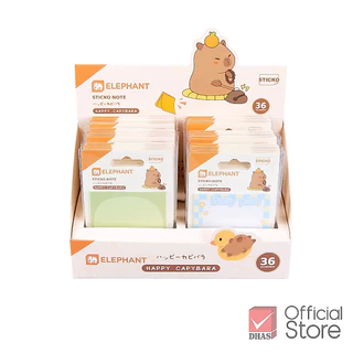 Elephant กระดาษโน๊ต กระดาษโน้ตกาวในตัว แฟนซี (HAPPY CAPYBARA) คละลาย จำนวน 1 ชิ้น