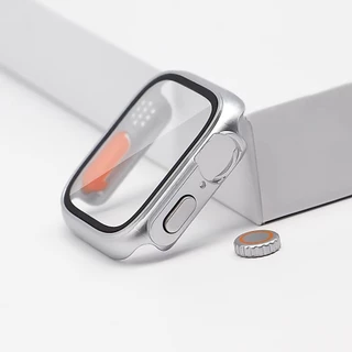 สายซิลิโคนแม่เหล็ก PC สำหรับ for Apple Watch 40 42 46 45 38 มม.ป้องกันหน้าจอสำหรับ for IWatch series 11 10 9 8 7 6 SE 3