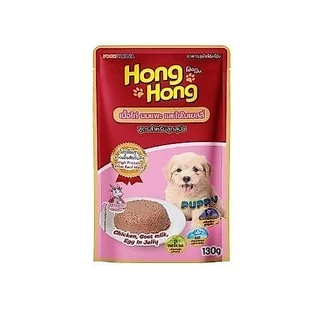 [ยกลัง 48ซอง] Hong Hong โฮ่ง โฮ่ง อาหารเปียกสุนัข อาหารสุนัขแบบเปียก 130g