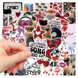 💥พร้อมส่ง💥Downtown Y2K Girls INS sticker สติกเกอร์กันน้ำรูปแบบที่แตกต่างกัน 50ชิ้น