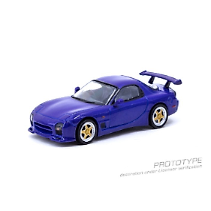 Tarmac Works 1: 64 Mazda RX7 FD3S รถโมเดลโลหะผสมสีน้ําเงิน