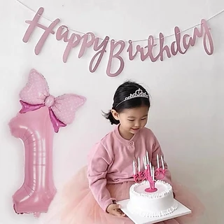 ส่งไว ร้านไทย ลูกโป่งวันเกิดสีชมพู ฟ้า ไซส์ 40 ,32,16 นิ้ว ลูกโป่งมีโบว์ มงกูฎ