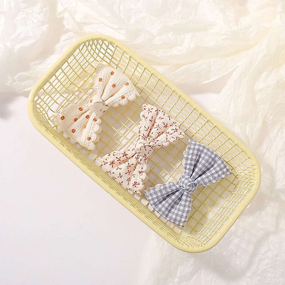2 ชิ้น/เซ็ตน่ารักผ้าฝ้ายลายสก๊อตดอกไม้พิมพ์โบว์คลิปผมเด็กทารกฤดูร้อน Bowknot Hairgrips Barrettes Headwear อุปกรณ์เสริมผม thumbnail 10