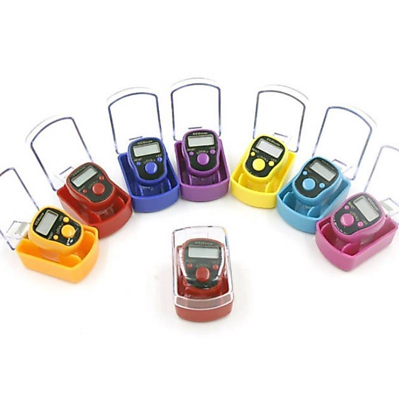 (ใหม่) 5 หลัก LED Tally Counter Finger Ring Hand Tally Counter Digital Timers