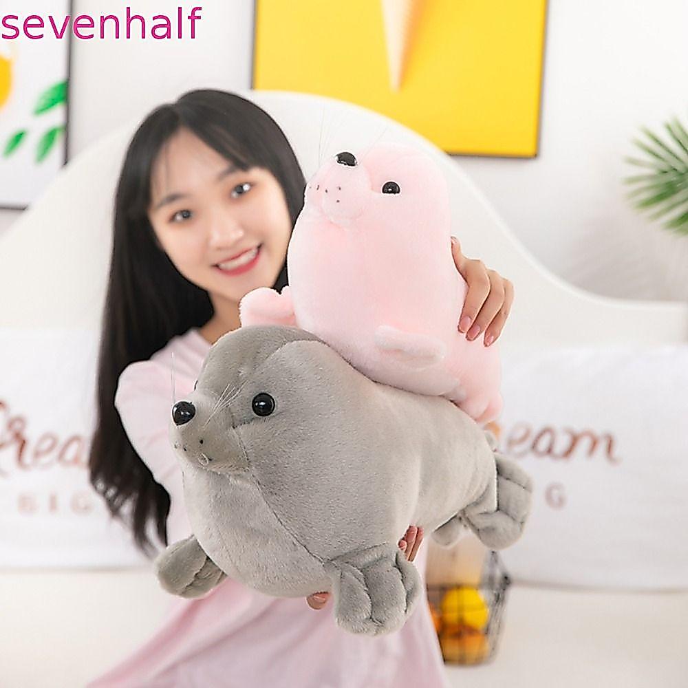 SEVENHALF Seal ตุ๊กตาตุ๊กตา, หมอนสัตว์ Soft Seal Plush ตุ๊กตาของเล่น, Cozy Fluffy Comfy Fur Sea Lion