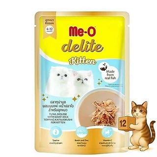 ( ยกโหล 12 ซอง ) Me-O Delite ทูน่า แซลมอน ไก่ กลิ่นหอมเย้ายวน แมวเลียเกลี้ยงซอง อร่อยจนต้องขอเพิ่ม
