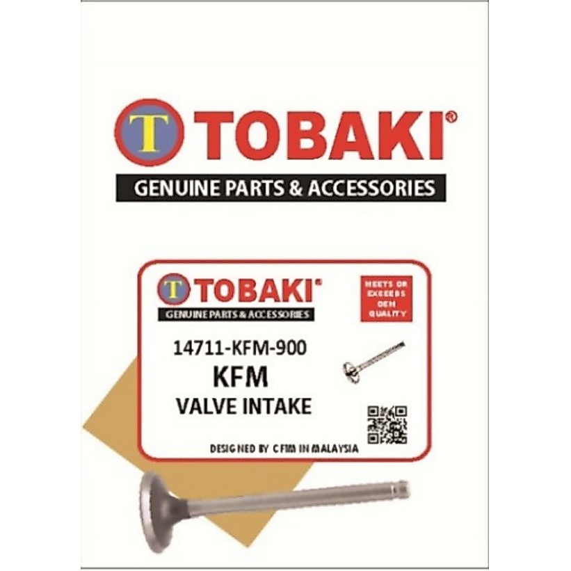 วาล์ว TOBAKI 2 IN+2 EX 1SET(4PCS)=>RS150/LC135/FZ150 I/Y15ZR/FZ150 I NEW/R15/N MAX 155/RFS150I/VF3I<