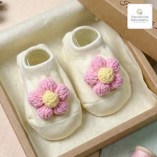 [พร้อมส่ง]ถุงเท้าเด็กอ่อนน่ารัก รุ่นDaisy love ถุงเท้าข้อสั้น