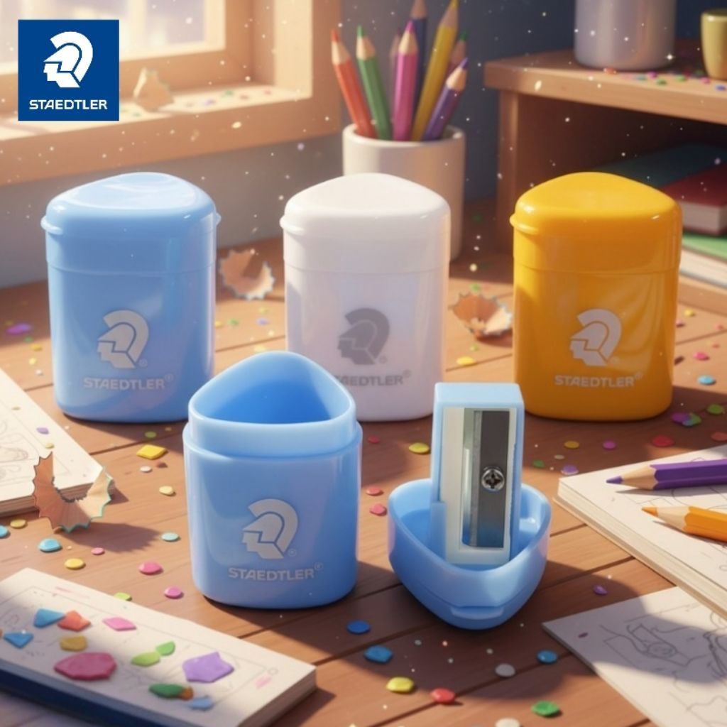 Staedtler กบเหลาดินสอ Tub Sharpener กบเหลามีฝาปิด และที่เก็บเศษดินสอ โทนสีพาสเทล (ราคาต่อ 1 ชิ้น/คละสี)