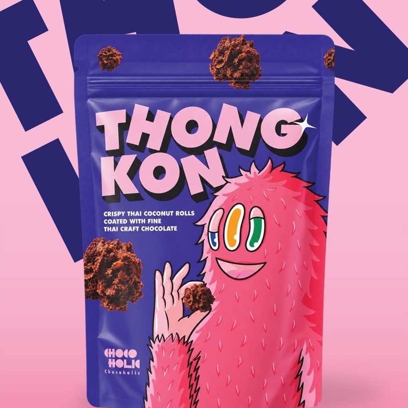 THONG KON ทองม้วนเคลือบด้วยไทยคราฟต์ช็อกโกแลต