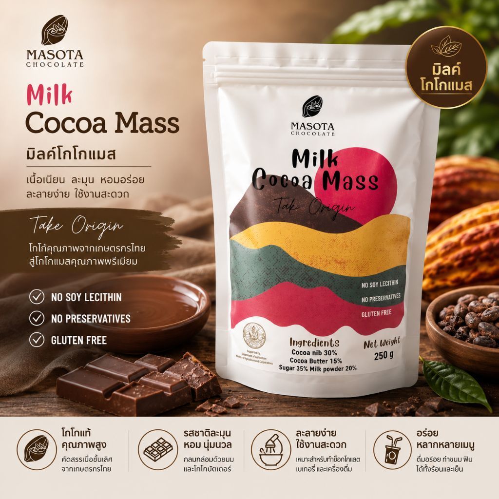 Milk​ Cocoa​ Mass -​  Milk​ Chocolate​ สำหรับชง​