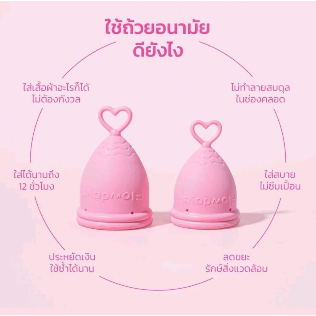 เซตถ้วยอนามัย FlowDays SizeB ครบชุด (ถ้วยสีฟ้า+น้ำยาล้าง+ที่เก็บ) ของใหม่มือ 1

