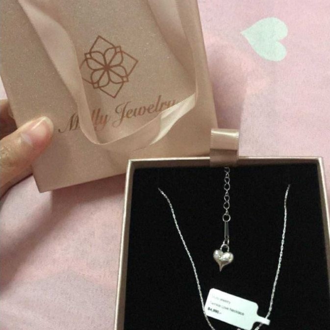 Molly jewelry ของแท้ประดับ สร้อยจี้เพชรสีชมพู สนใจคลิ้กตะกร้า