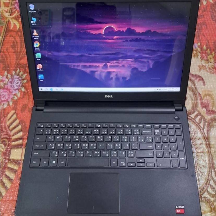 โน๊ตบุ้ค Notebook Dell inspiron 5555 AMD A6-7310 ram 4G Hdd 250G win 10แท้ พร้อมใช้งาน