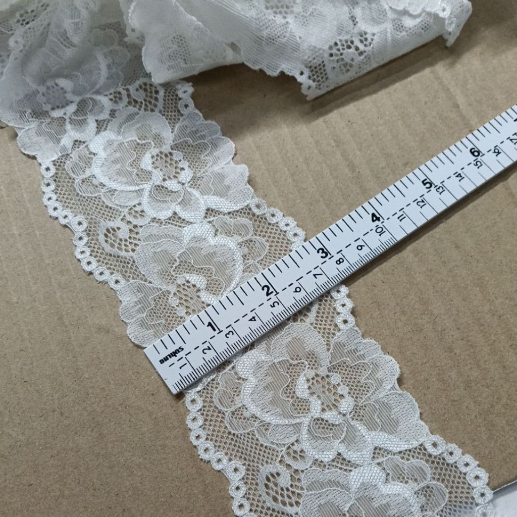 ลูกไม้ต่อชายขนาด 2นิ้ว / 3 นิ้ว ต่อชายกระโปรง ตกแต่งตะกร้าdiy (สั่งเกิน2 หลาตัดยาว)