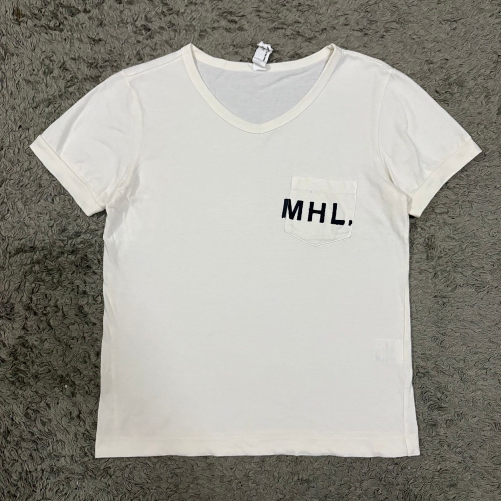 เสื้อยืดแขนสั้นคอวีแบรนด์ MHL มือสอง ของแท้