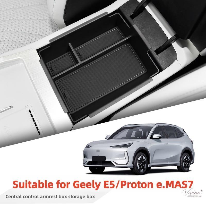 สําหรับ Geely E5/Proton e.MAS7 2024 ที่เท้าแขนกล่องเก็บ Geely E5/Proton e.MAS7 คอนโซลถาดรถอุปกรณ์เสร