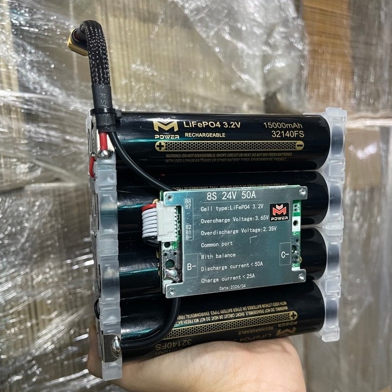 แบตเตอรี่ลิเธียมฟอสเฟต 8s 27V 15,000mAh Bms 50A 32140 Mpower พร้อมใช้งาน