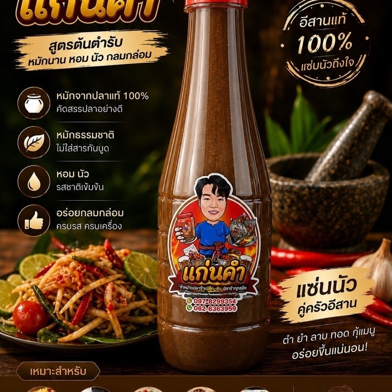 น้ำปลาร้าปรุงสุกแก่นคำ