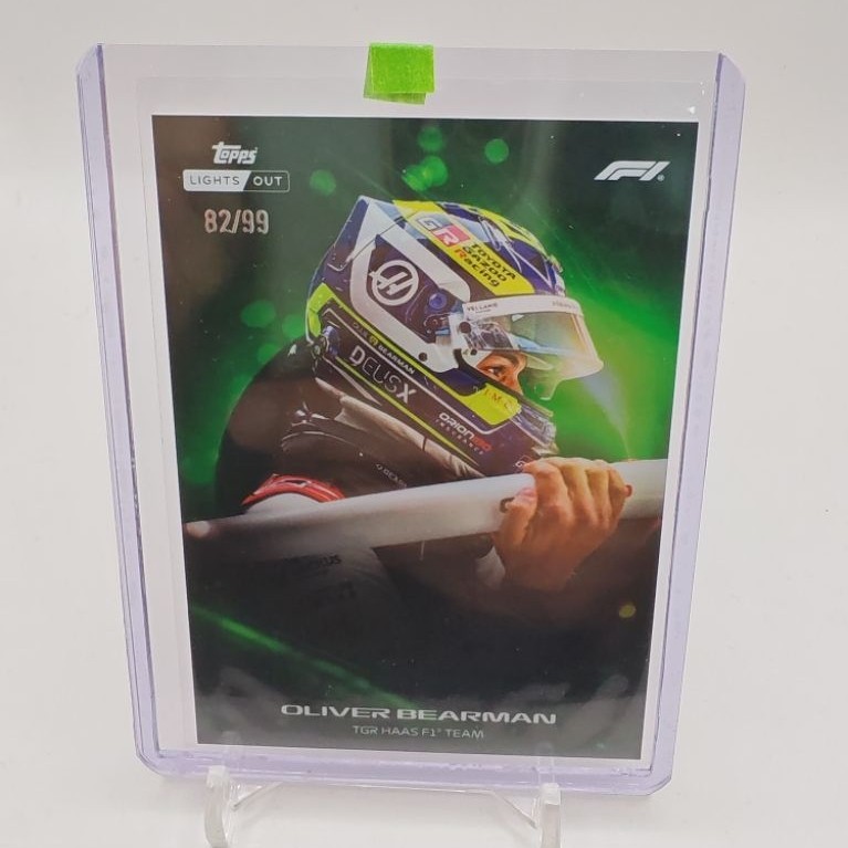 การ์ด f1 topps lights out 2026 oliver bearman halo limited green /99