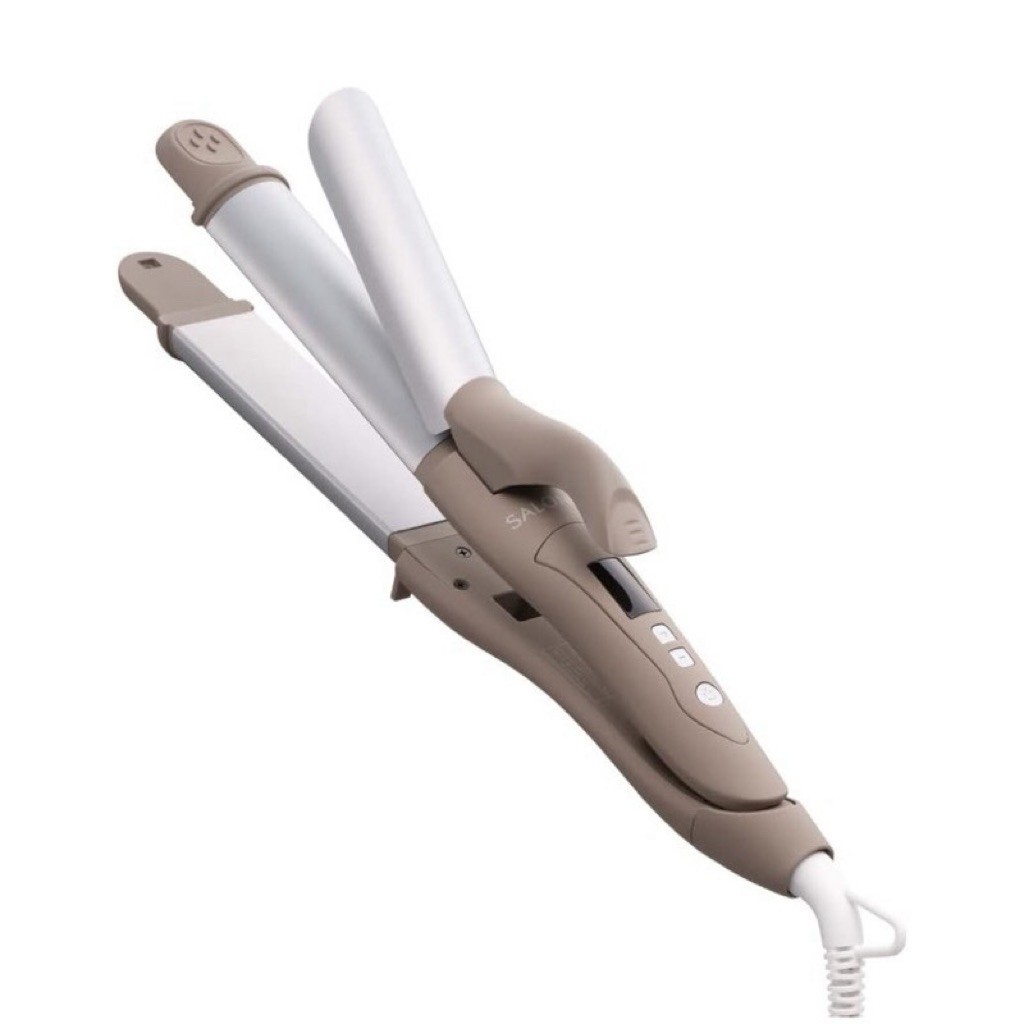 Salonia 2-Way Straight & Curly Hair Iron ที่หนีบผม สีเบจ