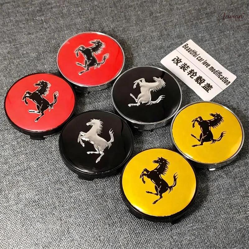 60 มม.68 มม.4pcs รถล้อ Hub Center ฝาครอบป้องกันดัดแปลงอุปกรณ์เสริมสําหรับ Ferrari SF90 Stradale SF90
