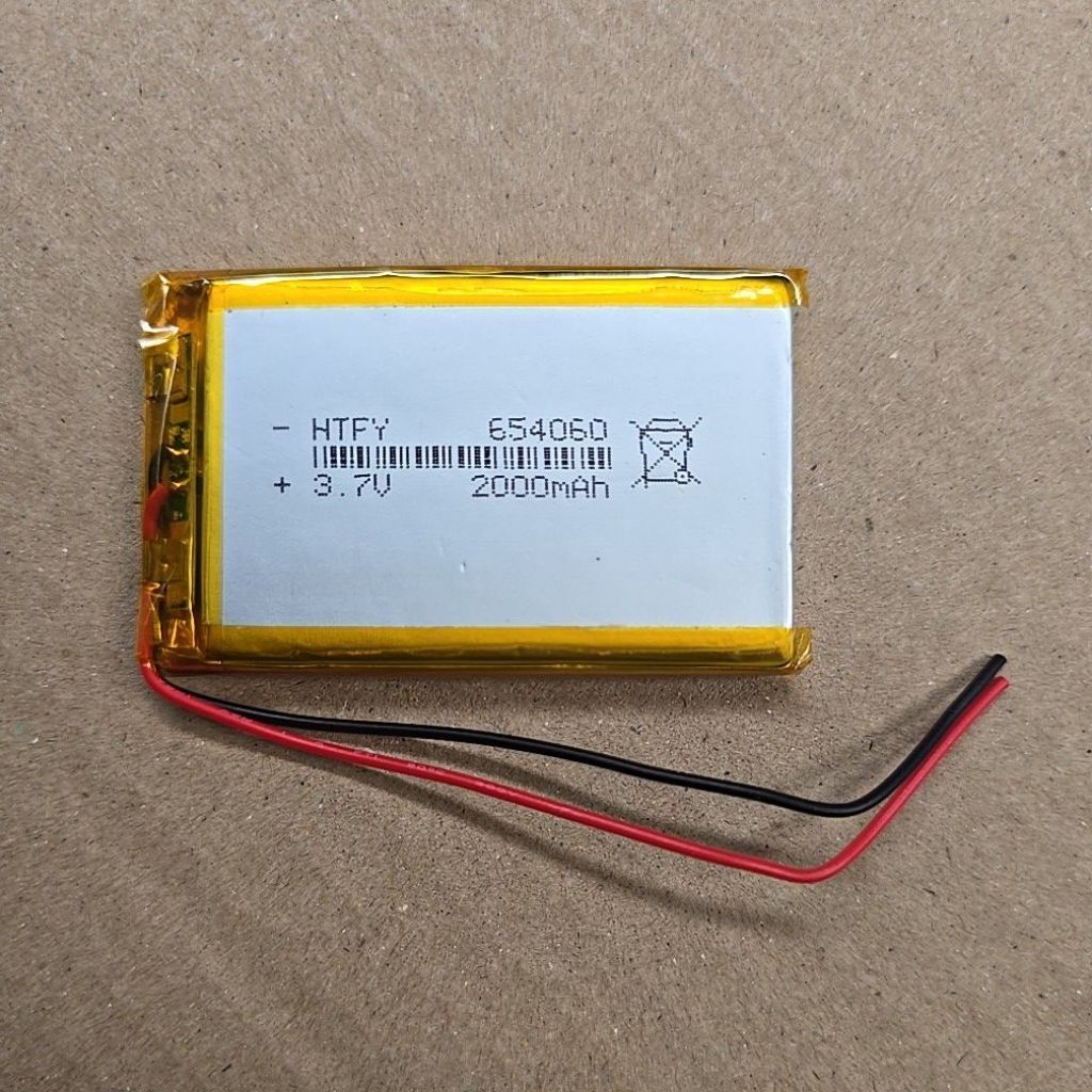 แบตเตอร์รี่3.7v 2000mah。654060มีวงจรBMS