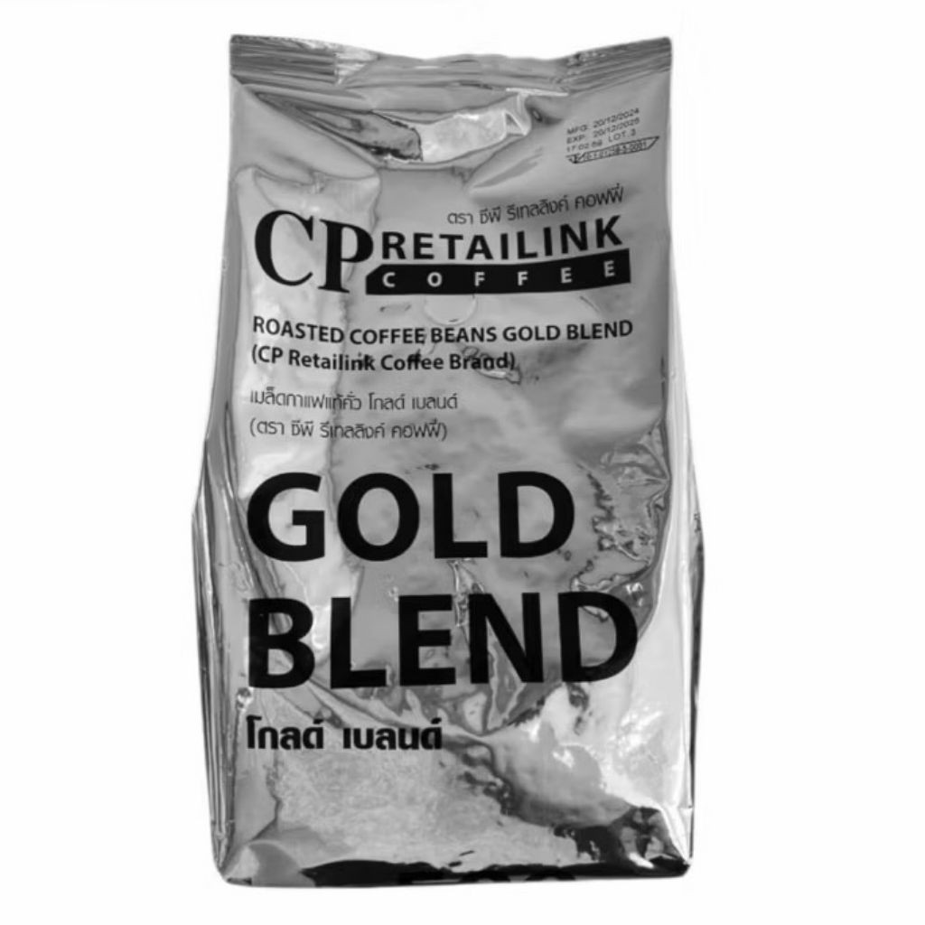 CP Retailink เมล็ดกาแฟคั่วเข้ม สูตร GoldBlend (กาแฟซีพี กาแฟมวลชน กาแฟเซเว่น) ขนาด 500กรัม