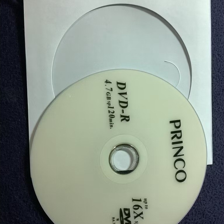 มือ1 (ขั้นต่ำ 3แผ่น) แผ่นดีวีดีเปล่าปริ้นโค่ ( ตัวเลือก 3แผ่น + ซองกระดาษ ) DVD-R​ PRINCO​ 4.7GB​ 120MIN. 16X speed