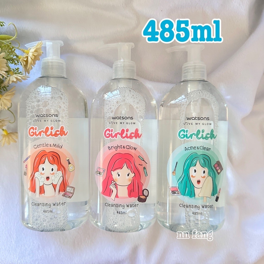 WATSONS Girlish Cleansing Water 485ml. วัตสัน เกิร์ลลิช ไมเซล่า คลีนซิ่ง วอเตอร์ 485มล.