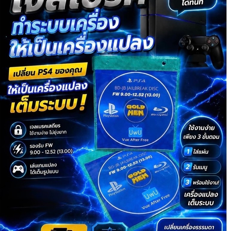แผ่นเจลเบรคสำหรับแปลงเครื่องPs4