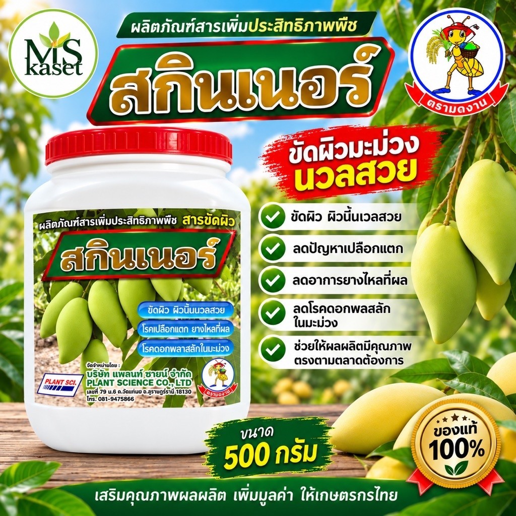 สกินเนอร์ สารขัดผิวมะม่วง ขนาด 500 กรัม