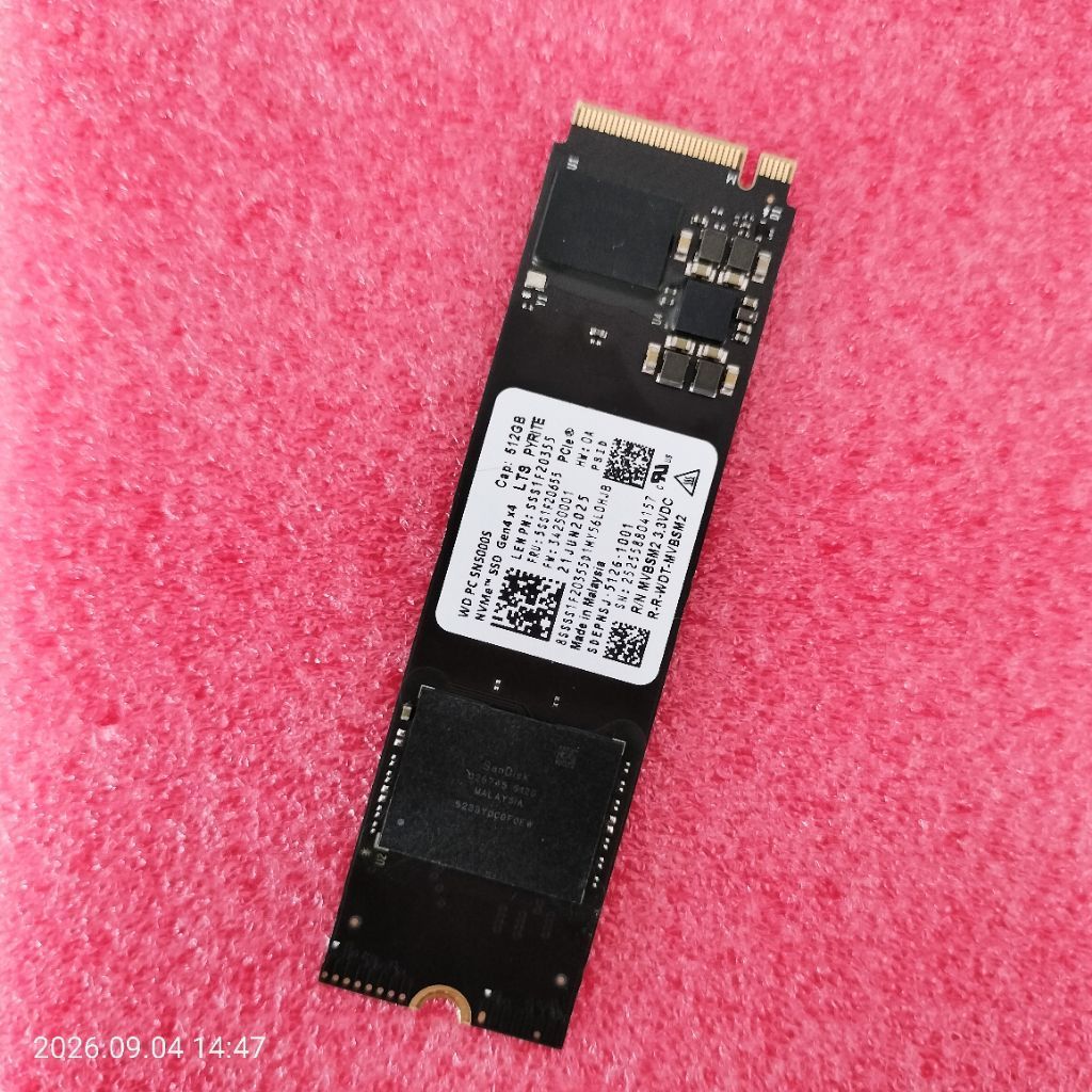 SSD 512GB WD SN5000S M.2 NVMe Gen 4 ไม่มีแบด ดิสก์ 100℅ ใช้งานแค่10ชั่วโมง เทสรีวิวก่อนส่ง