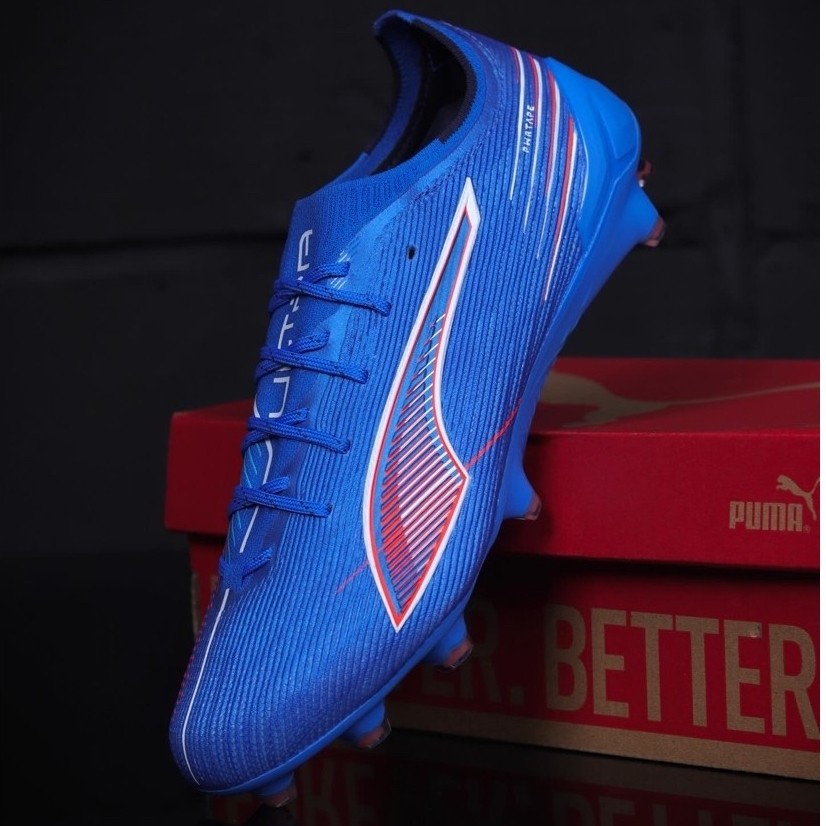 Puma Ultra 6 Ultimate FG อัลตร้าบลู/พูม่าไวท์/โกรวิ่งเรด