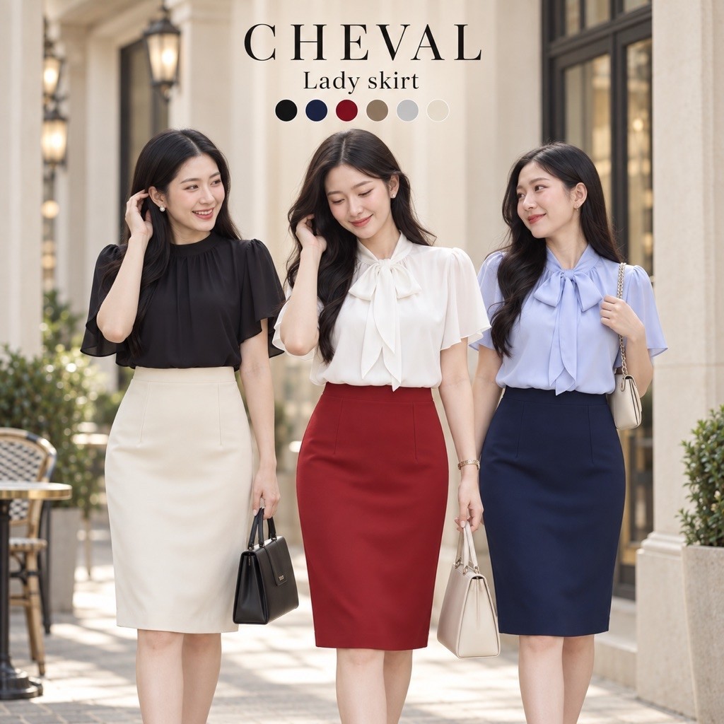 “Lady skirt” กระโปรงทรงสอบ ผ่าหลัง ใส่สมัครงาน/สมัครแอร์ งานมีซับในเย็บติดในตัว ทรงเข้ารูปกำลังดี
