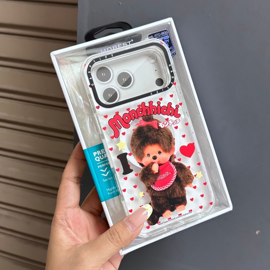 Case Monchhichiมีแม่เหล็กชาร์จ สำหรับรุ่นโอโฟน17 17pro 17promax 14promax 15/15promax 16promax