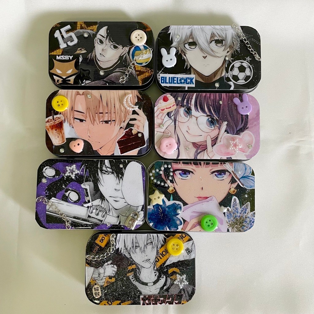 [Handmade] กล่องเคสโลหะ กล่องเหล็ก กล่องโลหะ กล่องเก็บหูฟังพร้อมตกแต่งตามอนิเมะ