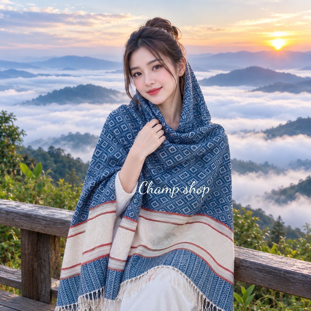 ผ้าพันคอ ผ้าคลุมไหล่ ลายขิด เนื้อผ้านิ่ม งานแฟชั่น ดูเรียบหรู เป็นของฝาก