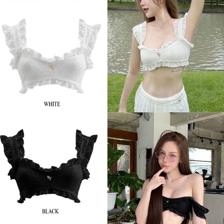 Wealthy Sera Top เสื้อครอปตัวสั้นแต่งระบาย