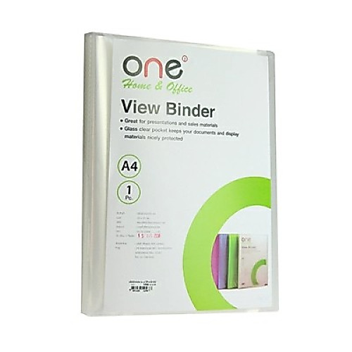 แฟ้มโชว์เอกสาร A4 ใส (40ซอง/เล่ม) ONE