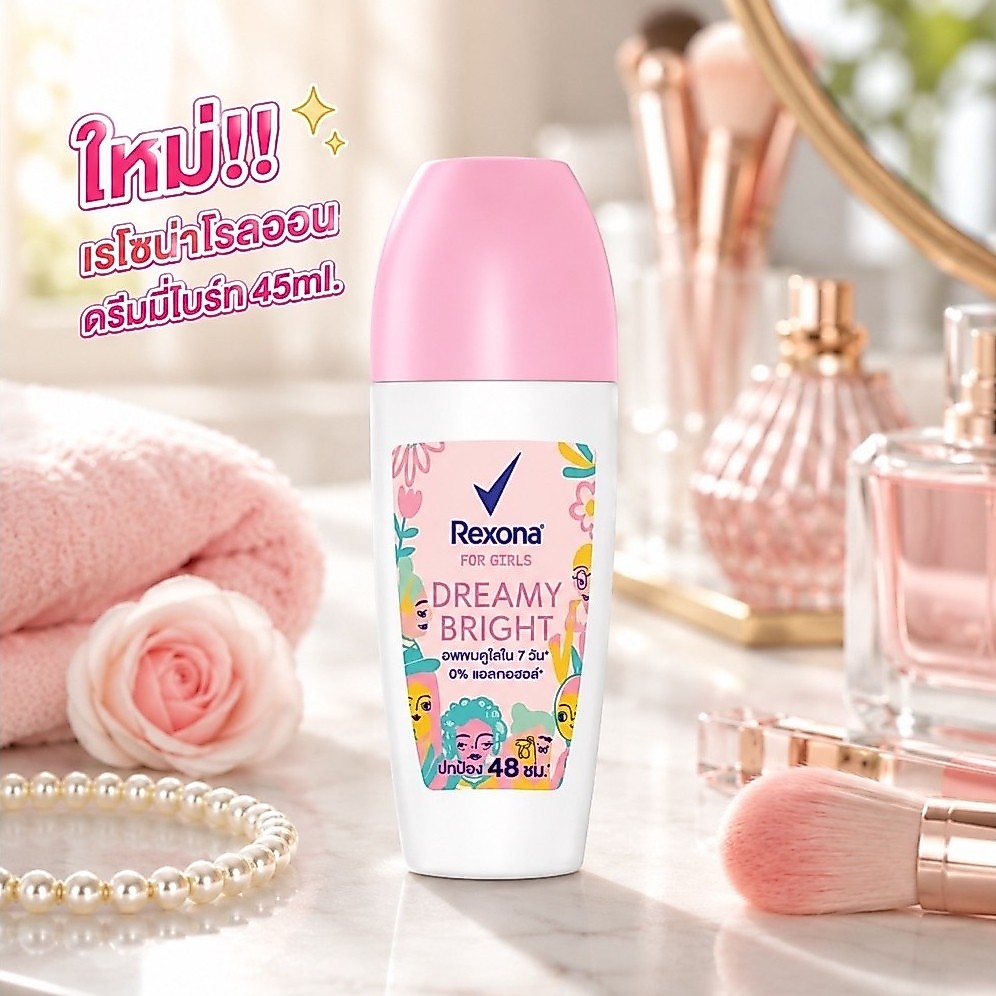 [1ขวด/แพ็คคู่]เรโซน่าโรลออนระงับกลิ่นกายดรีมมี่ไบร์ท 45ml.