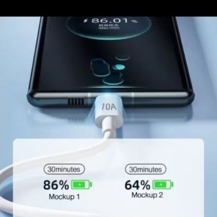 สายชาร์จ USB Type C ชาร์จเร็ว 10A/7A สำหรับอุปกรณ์ Type C