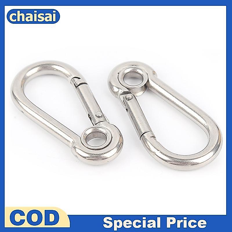Chaisai M4 M5 M6 M7 M8 สแตนเลส Carabiner Carbine Snap Hook พร้อมตาไก่สปริง Bule Key แหวน VN