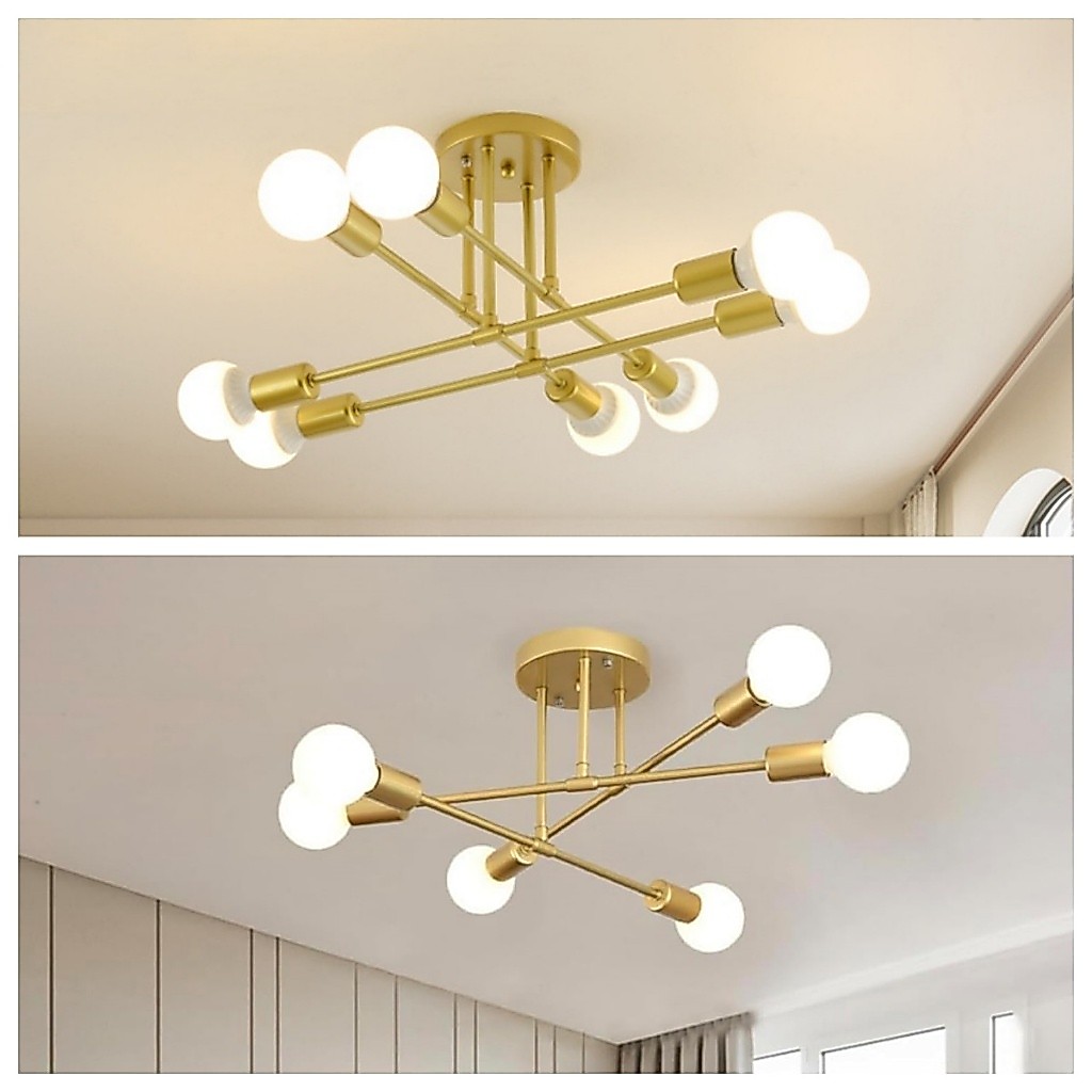 โคมไฟ LED ทองโคมไฟเพดานสร้างสรรค์ที่เรียบง่าย, ไฟ LED สไตล์อุตสาหกรรม,  โคมไฟตกแต่งห้อง