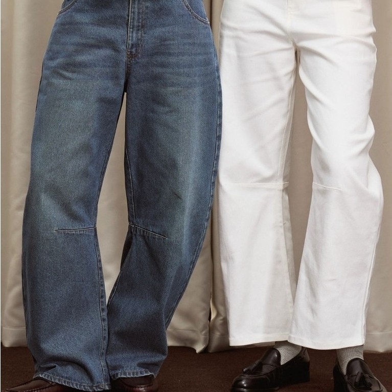พร้อมส่ง BELLAHOUSE – ANDY BARREL JEANS (2 COLORS) กางเกงยีนส์ขายาวทรงบาร์เรล